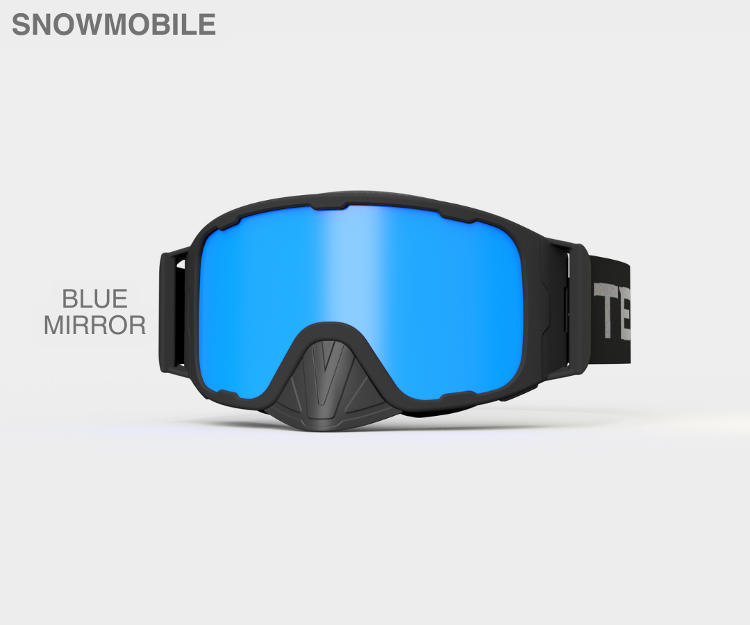 Snowmobile OG - Blue Mirror, Blk/Gray Strap