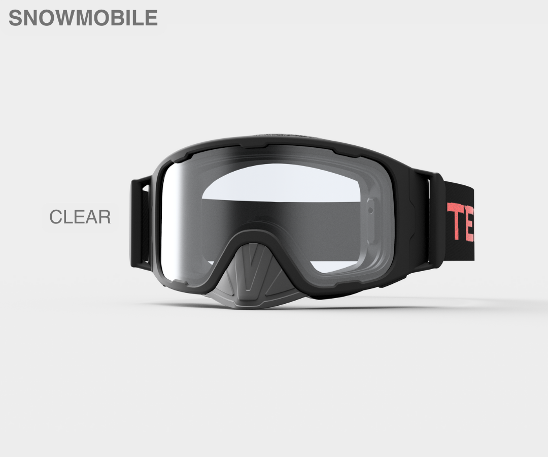Snowmobile OG - Clear Lens, Blk/Red Strap