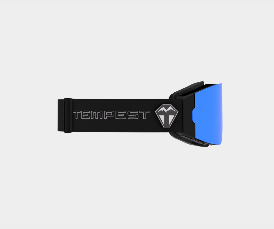 Snowmobile Infinity - Blue Mirror, Blk/Gray Strap, Rose Bonus Lens