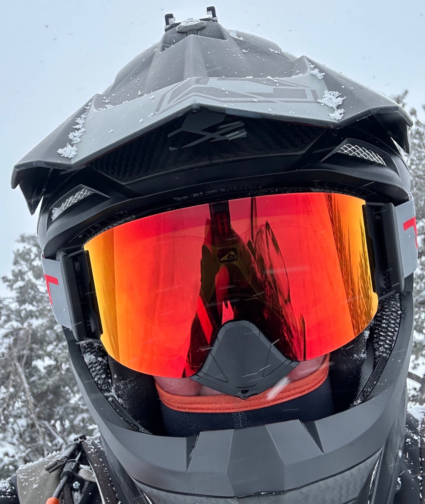 Snowmobile Infinity - Red Mirror, Blk/Gray Strap, Yellow Bonus Lens