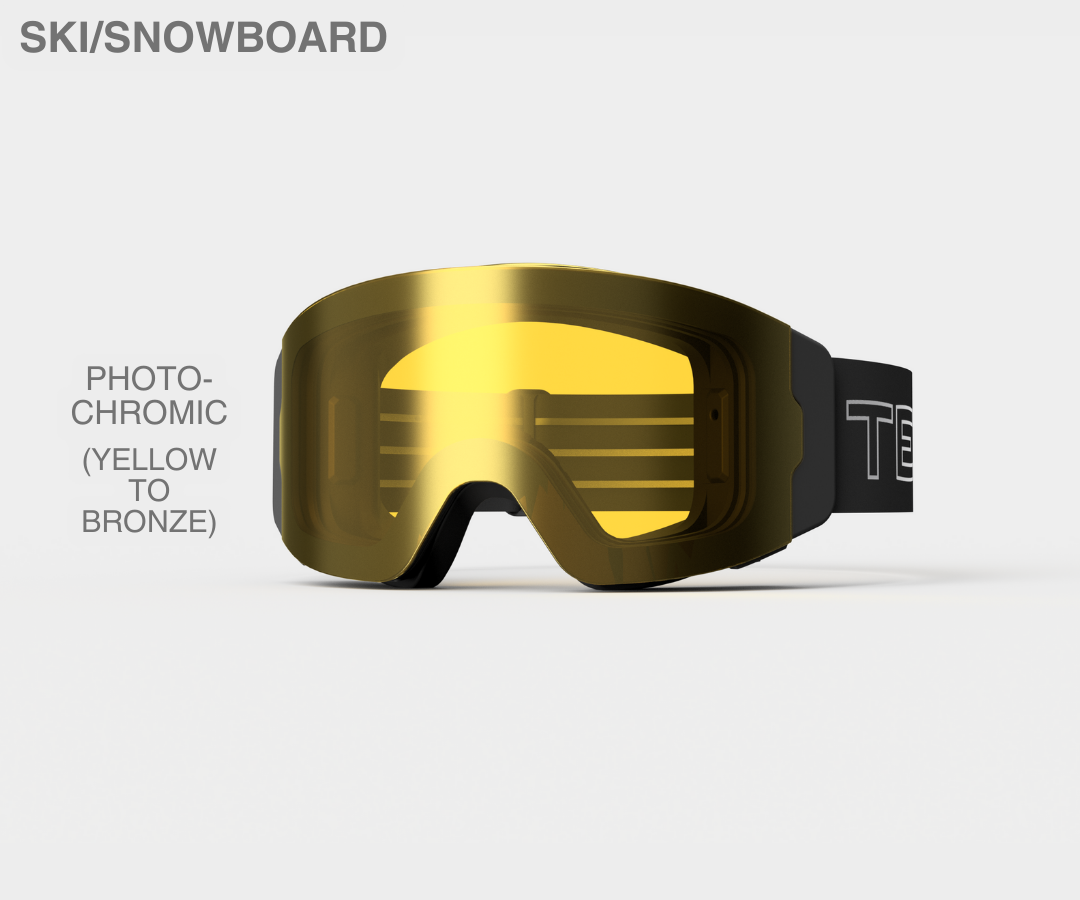 Ski - Yellow Lens, Blk/Gray Strap