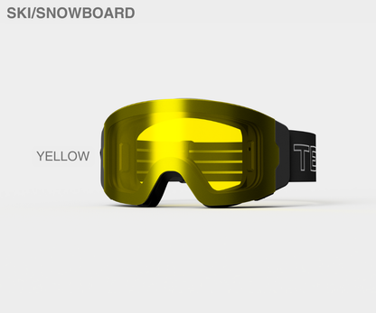 Ski - Yellow Lens, Blk/Gray Strap