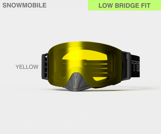 Snowmobile Infinity - Yellow, Blk/Gray Strap, LOW BRIDGE FIT