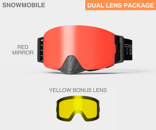 Snowmobile Infinity - Red Mirror, Blk/Gray Strap, Yellow Bonus Lens