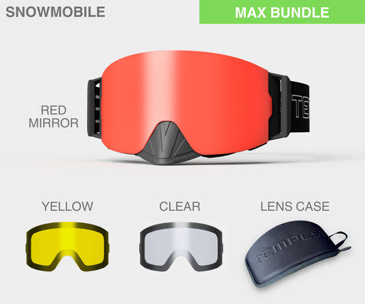 Snowmobile Infinity - Red Mirror, Blk/Gray Strap, Yellow, Clear Bonus Lenses
