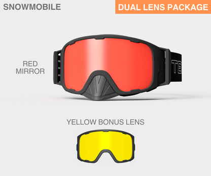 Snowmobile OG - Red Mirror, Blk/Gray Strap, Yellow Bonus Lens