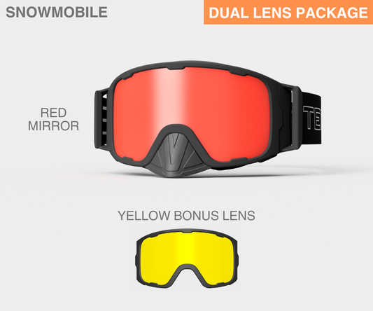 Snowmobile OG - Red Mirror, Blk/Gray Strap, Yellow Bonus Lens
