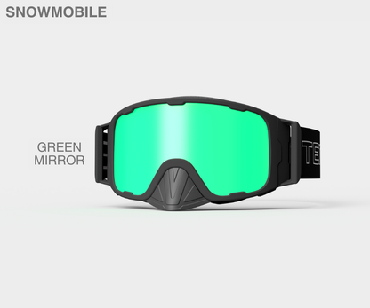 Snowmobile OG - Green Mirror, Blk/Gray Strap