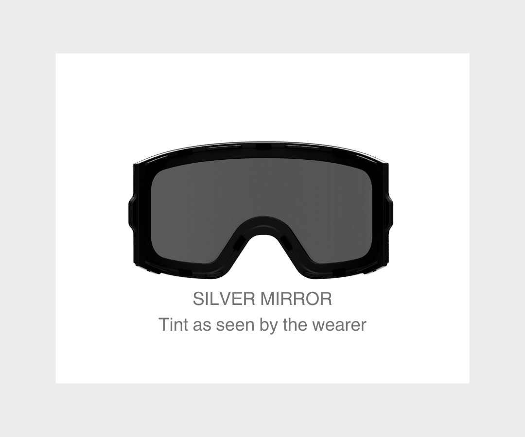 Ski - Silver Mirror, Blk/Gray Strap, Yellow Bonus Lens