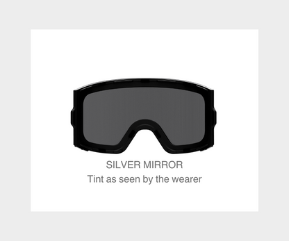 Ski - Silver Mirror, Blk/Gray Strap, Yellow Bonus Lens