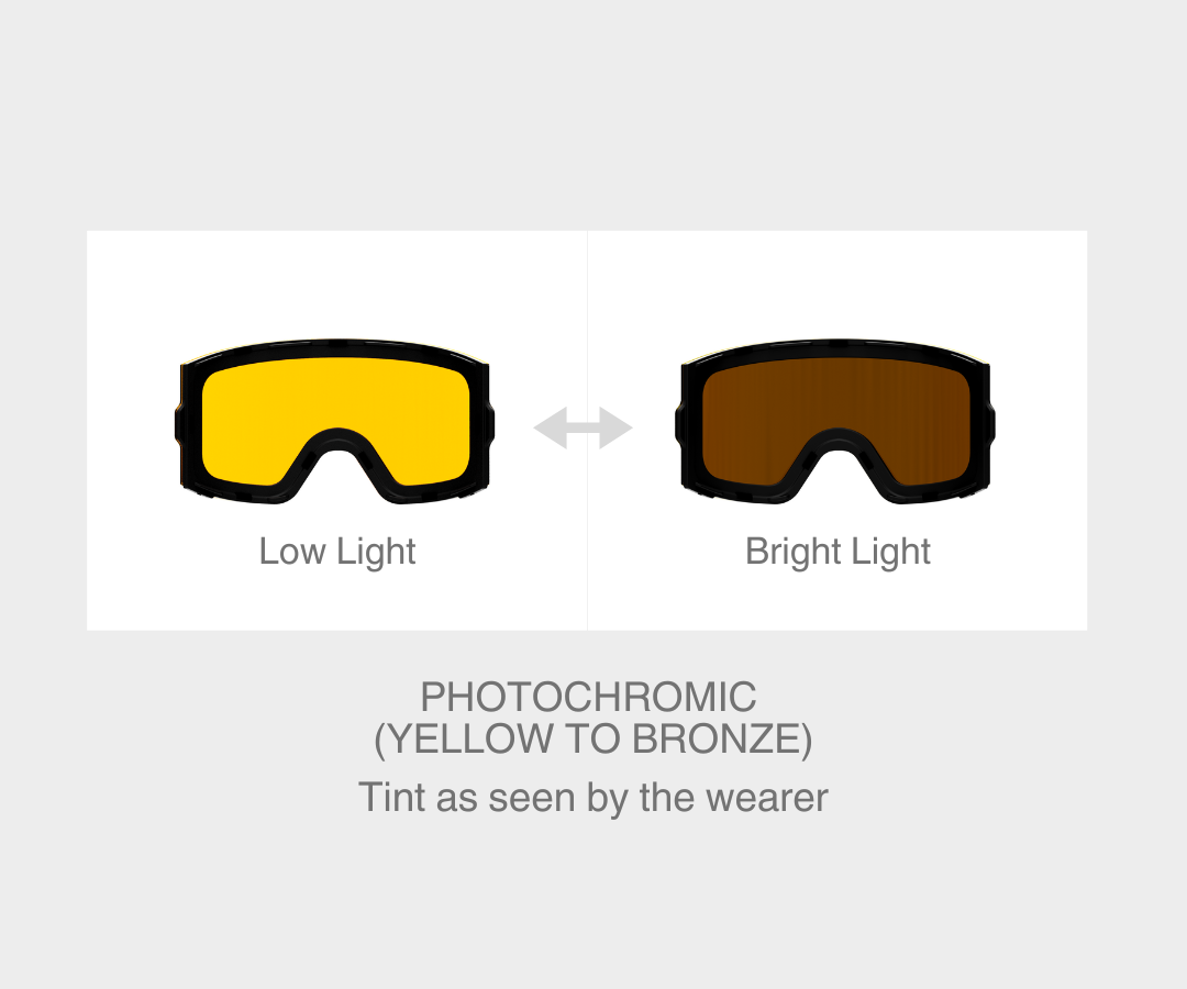 Ski - Photochromic (Yellow to Bronze) Lens, Black/Gray Strap