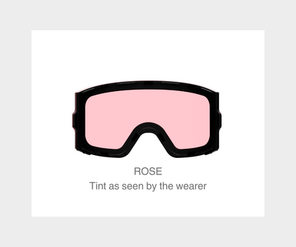 Ski - Rose Lens, Blk/Gray Strap