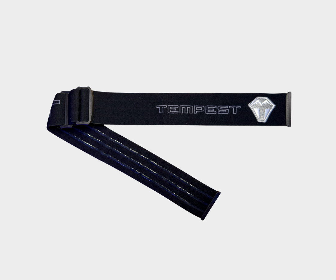Strap - Black with gray pinstripe lettering