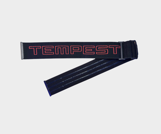 Strap - Black with red pinstripe lettering