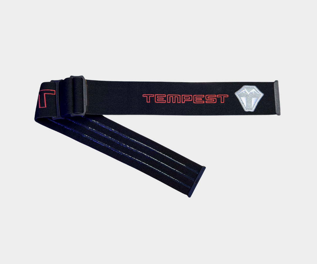 Strap - Black with red pinstripe lettering